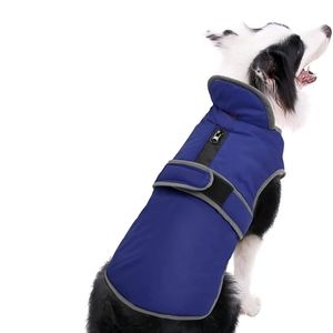 Navy Blue Reflective Faux Fur Lined Dog Jacket NWT